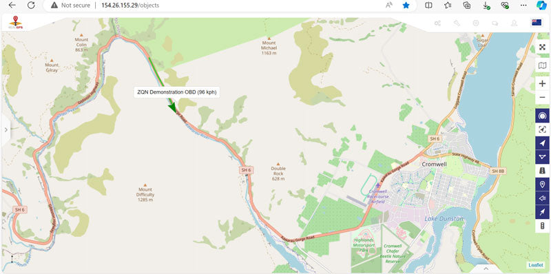 Vehicle location GSP tracking screen shot